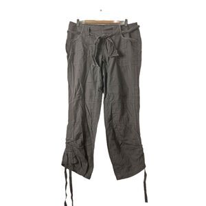 DKNY Active Pants Women Size 14 Grey Pink Casual Cargo Drawstring Hiking Walking